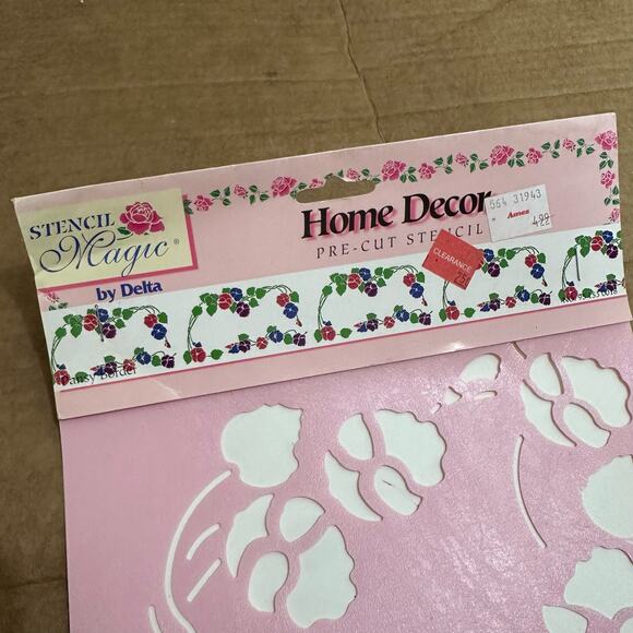 NEW Home Decor Stencil Magic by Delta Pre-Cut Floral Stencil Pansy Border - Picture 3 of 6